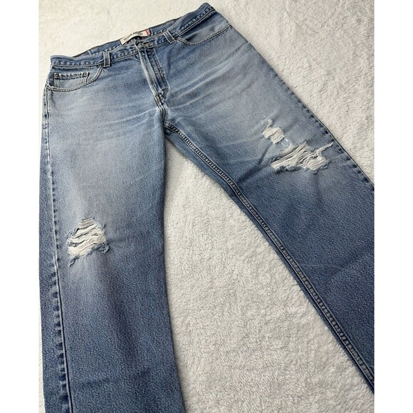 Levis 505 Jeans Men’s 38x30 90s Stonewash Straight Blue Red Tab Denim VTG Retro - Picture 14 of 16
